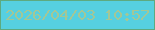 文字の大きさ：3、枠の色：5daa80、背景の色：56d0e0、文字の色：a3c796 無料ブログパーツのブログ時計