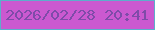 文字の大きさ：3、枠の色：5daecb、背景の色：cb59d0、文字の色：7f4ba9 無料ブログパーツのブログ時計