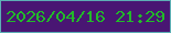文字の大きさ：5、枠の色：5dafb5、背景の色：491673、文字の色：22ba29 無料ブログパーツのブログ時計