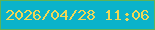 文字の大きさ：2、枠の色：5db358、背景の色：0ab3ca、文字の色：f0d756 無料ブログパーツのブログ時計