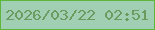 文字の大きさ：2、枠の色：5db73b、背景の色：a1cfb4、文字の色：6d9a5f 無料ブログパーツのブログ時計