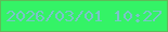 文字の大きさ：1、枠の色：5dbb58、背景の色：34f366、文字の色：7ac4c9 無料ブログパーツのブログ時計
