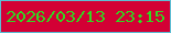 文字の大きさ：3、枠の色：5dbdd3、背景の色：d30035、文字の色：33d621 無料ブログパーツのブログ時計