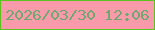 文字の大きさ：4、枠の色：5dc11e、背景の色：f89aaa、文字の色：6fa76f 無料ブログパーツのブログ時計