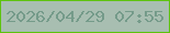 文字の大きさ：4、枠の色：5dc30d、背景の色：a8beb1、文字の色：759b8a 無料ブログパーツのブログ時計