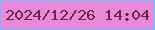 文字の大きさ：5、枠の色：5dc4fe、背景の色：e989da、文字の色：6a2844 無料ブログパーツのブログ時計