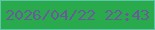 文字の大きさ：2、枠の色：5dc5aa、背景の色：29ab4d、文字の色：695a9a 無料ブログパーツのブログ時計