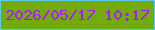 文字の大きさ：2、枠の色：5dcaf3、背景の色：73ab0b、文字の色：aa18fe 無料ブログパーツのブログ時計