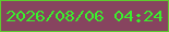 文字の大きさ：4、枠の色：5dcc2e、背景の色：87445f、文字の色：3bef2d 無料ブログパーツのブログ時計
