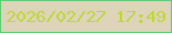 文字の大きさ：2、枠の色：5dcc74、背景の色：ddd4ba、文字の色：bcd836 無料ブログパーツのブログ時計