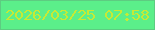文字の大きさ：3、枠の色：5dcc81、背景の色：5bef8a、文字の色：c6ea35 無料ブログパーツのブログ時計