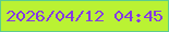文字の大きさ：1、枠の色：5dcc8d、背景の色：baf233、文字の色：853ae3 無料ブログパーツのブログ時計