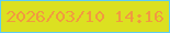 文字の大きさ：5、枠の色：5dccf7、背景の色：dce021、文字の色：f19a40 無料ブログパーツのブログ時計