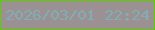文字の大きさ：1、枠の色：5dcf01、背景の色：9b9193、文字の色：81adb4 無料ブログパーツのブログ時計