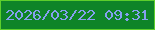 文字の大きさ：2、枠の色：5dcf2c、背景の色：0e8428、文字の色：85a0ef 無料ブログパーツのブログ時計