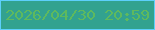 文字の大きさ：1、枠の色：5dcffb、背景の色：32a28f、文字の色：5eb95e 無料ブログパーツのブログ時計