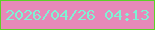文字の大きさ：3、枠の色：5dd028、背景の色：e789b9、文字の色：7ff2d4 無料ブログパーツのブログ時計