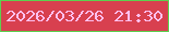 文字の大きさ：3、枠の色：5dd04f、背景の色：d8404f、文字の色：fcc0ef 無料ブログパーツのブログ時計