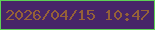 文字の大きさ：3、枠の色：5dd156、背景の色：472568、文字の色：956138 無料ブログパーツのブログ時計