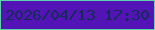 文字の大きさ：1、枠の色：5dd1a8、背景の色：5413b7、文字の色：112d55 無料ブログパーツのブログ時計