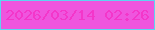 文字の大きさ：4、枠の色：5dd4f1、背景の色：ef55de、文字の色：f436ca 無料ブログパーツのブログ時計