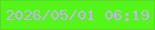 文字の大きさ：2、枠の色：5dd62f、背景の色：53f617、文字の色：ccacfe 無料ブログパーツのブログ時計