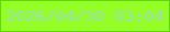 文字の大きさ：3、枠の色：5dd909、背景の色：96fe27、文字の色：9ddfb7 無料ブログパーツのブログ時計