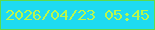 文字の大きさ：3、枠の色：5ddb4c、背景の色：1edbf1、文字の色：b9f74d 無料ブログパーツのブログ時計