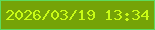 文字の大きさ：4、枠の色：5ddb5e、背景の色：75a307、文字の色：c9fb16 無料ブログパーツのブログ時計