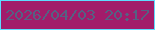 文字の大きさ：2、枠の色：5ddcff、背景の色：a21c6a、文字の色：556183 無料ブログパーツのブログ時計