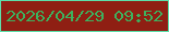 文字の大きさ：1、枠の色：5ddfa9、背景の色：8f1f13、文字の色：3db15e 無料ブログパーツのブログ時計