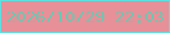 文字の大きさ：5、枠の色：5de0e0、背景の色：e79098、文字の色：70c5b0 無料ブログパーツのブログ時計