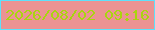 文字の大きさ：5、枠の色：5de1fb、背景の色：eb9393、文字の色：a9d50f 無料ブログパーツのブログ時計