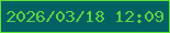 文字の大きさ：1、枠の色：5de236、背景の色：026163、文字の色：5cd243 無料ブログパーツのブログ時計