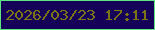 文字の大きさ：3、枠の色：5de580、背景の色：150158、文字の色：7c7416 無料ブログパーツのブログ時計