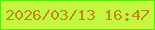 文字の大きさ：4、枠の色：5de709、背景の色：c4f73e、文字の色：ba8c21 無料ブログパーツのブログ時計