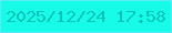 文字の大きさ：4、枠の色：5de8f7、背景の色：17fbe9、文字の色：0dc3b7 無料ブログパーツのブログ時計