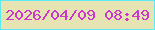 文字の大きさ：1、枠の色：5deaf4、背景の色：e7e4b4、文字の色：ce37cc 無料ブログパーツのブログ時計