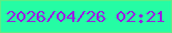 文字の大きさ：2、枠の色：5dec85、背景の色：25fca4、文字の色：9523e1 無料ブログパーツのブログ時計