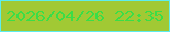 文字の大きさ：2、枠の色：5deded、背景の色：a1c934、文字の色：3bdd47 無料ブログパーツのブログ時計
