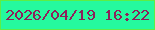 文字の大きさ：5、枠の色：5dee45、背景の色：25f99e、文字の色：8e1f5b 無料ブログパーツのブログ時計