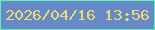 文字の大きさ：1、枠の色：5df0b9、背景の色：6889c7、文字の色：eadc72 無料ブログパーツのブログ時計