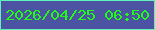 文字の大きさ：3、枠の色：5df3b9、背景の色：4c53a3、文字の色：22fb1a 無料ブログパーツのブログ時計