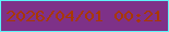文字の大きさ：2、枠の色：5df3f9、背景の色：7e3188、文字の色：a93801 無料ブログパーツのブログ時計
