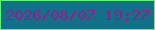文字の大きさ：5、枠の色：5df67f、背景の色：117287、文字の色：981a92 無料ブログパーツのブログ時計