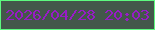 文字の大きさ：5、枠の色：5df97f、背景の色：43574a、文字の色：971cc6 無料ブログパーツのブログ時計