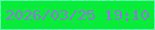 文字の大きさ：2、枠の色：5df9af、背景の色：07eb39、文字の色：8f76dd 無料ブログパーツのブログ時計