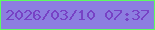 文字の大きさ：4、枠の色：5dfc60、背景の色：8d7ee0、文字の色：7742c5 無料ブログパーツのブログ時計