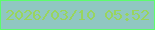 文字の大きさ：1、枠の色：5dfc6c、背景の色：90c7c1、文字の色：99d55d 無料ブログパーツのブログ時計