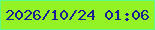 文字の大きさ：1、枠の色：5dfc87、背景の色：93f324、文字の色：1e1e94 無料ブログパーツのブログ時計
